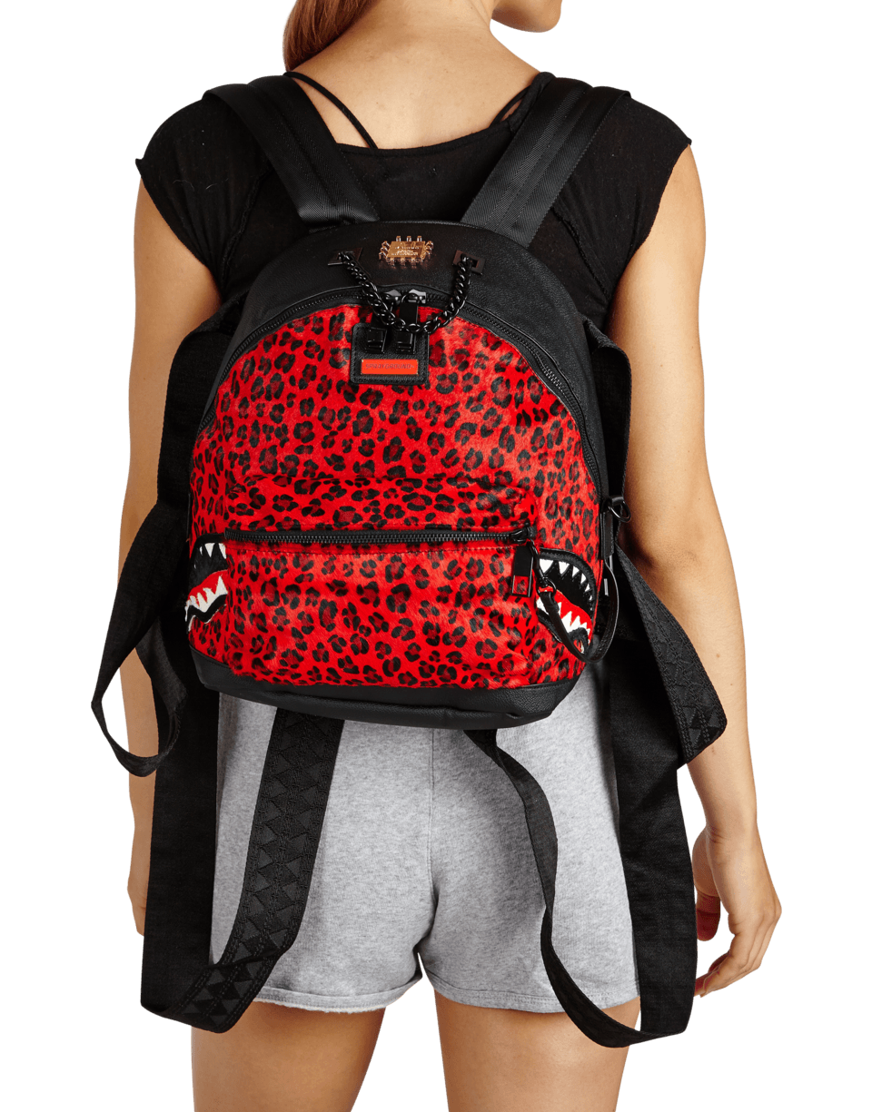 6-STRAP RED LEOPARD EMPRESS (PONY HAIR)